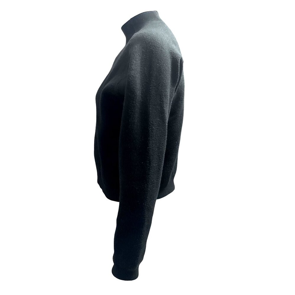 Zyia Active M Black Cropped Mock Neck Sweatshirt Pullover Athleisure Minimalist - Picture 3 of 7